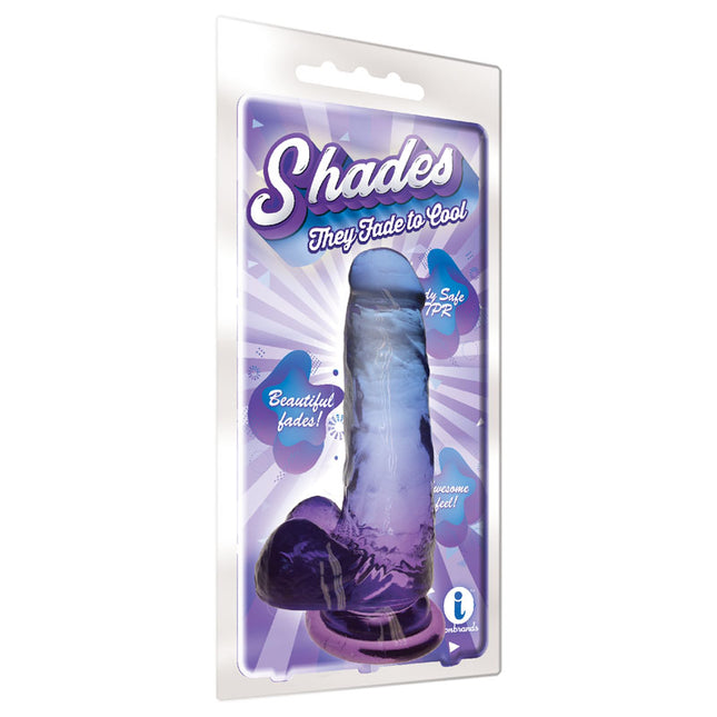 Shades 7 Inch Jelly TPR Violet Dildo