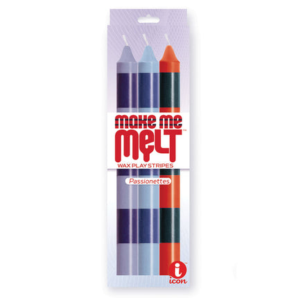 The 9's Make Me Melt Passionettes Coloured Drip Candles - 3 Pack