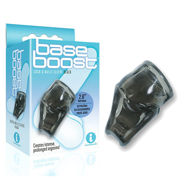 The 9's Base Boost Black Cock & Ball Sleeve