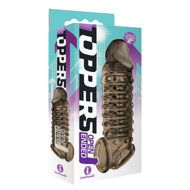 The 9's Toppers Open Ended - 2" Smoke Penis Extension Sleeve