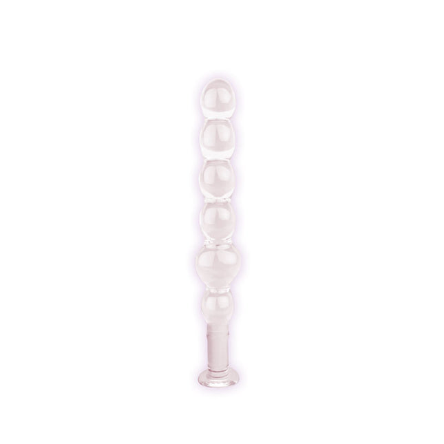 The 9's First Glass Thins Elliptical Anal Beads - Clear