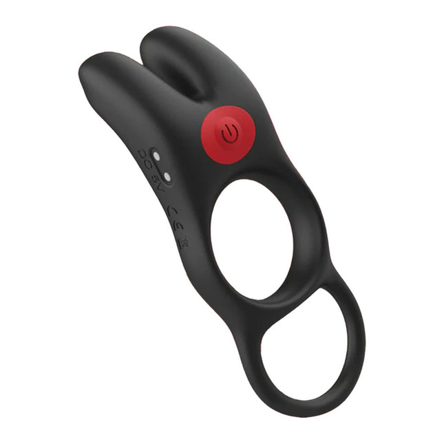 Red Dot Rings V1 - Black Vibrating Cock Ring with Remote