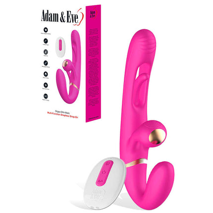 Adam & Eve ORGAZ-OHH-MATIC - Pink 23.5 cm Strapless Strap-On with Remote