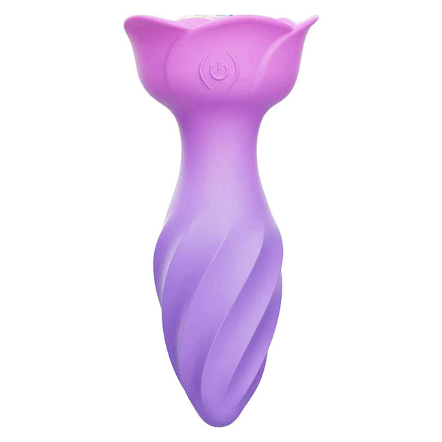 Adam & Eve ROTATING ROSE PLUG - Pink 12 cm Jeweled Anal Vibrator