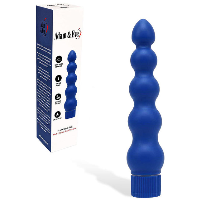 Adam & Eve POWER BEAD STICK - Blue 19cm Anal Vibrator