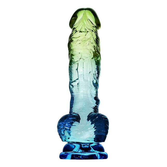 Adam & Eve SENSUAL SEASIDE 8.5 Inch Dildo - Blue/Green