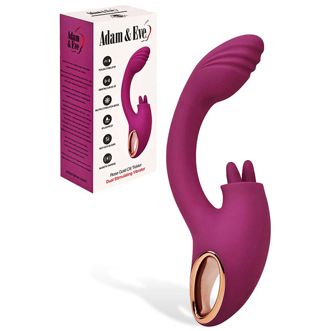 Adam & Eve Rose Gold 8.6" Clit Tickler Rabbit Vibrator