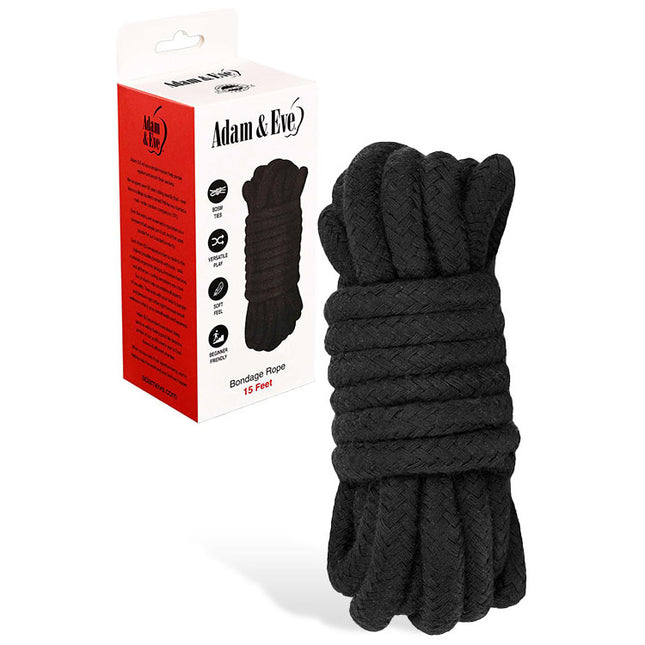 Adam & Eve BONDAGE ROPE - 4.5 metre (15 feet) - Black
