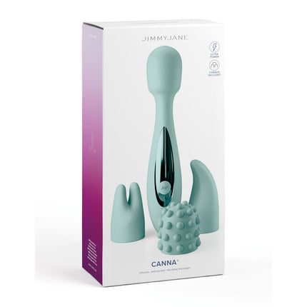 JimmyJane Canna - Teal 21.8cm Massage Wand with 3 Interchangeable Heads