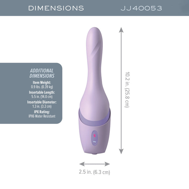 JimmyJane Hello Bang Purple Thrusting Vibrator Size