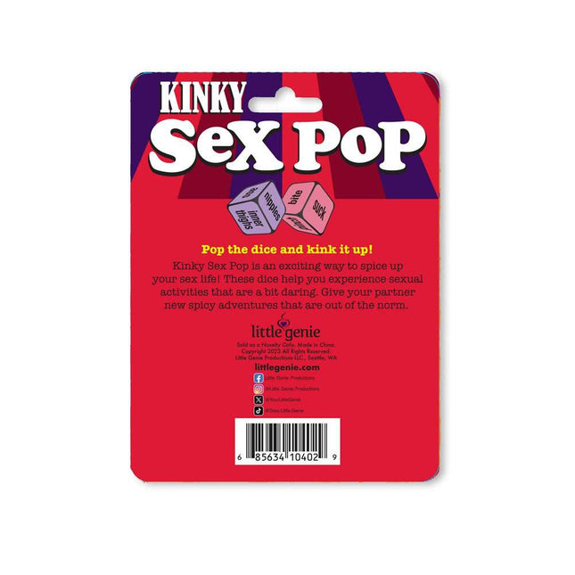 Kinky Sex Pop Dice Game Back Instructions