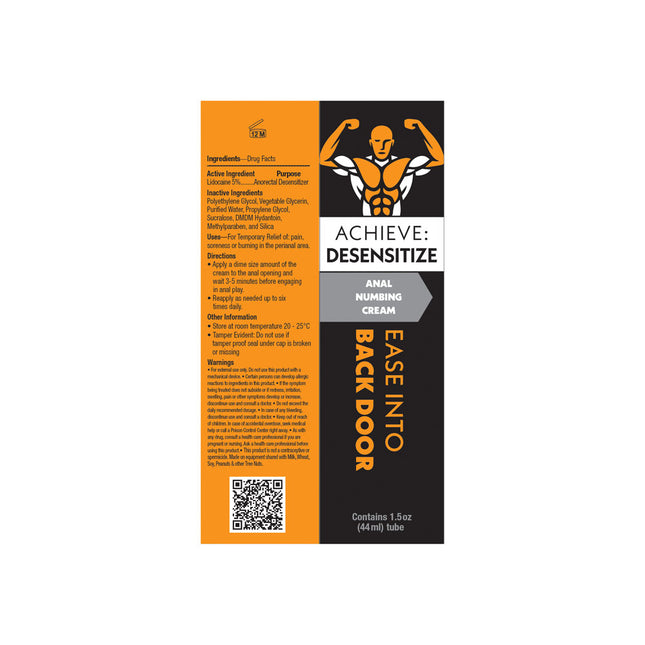 Achieve: Desensitize Anal Numbing Cream - 44ml Tube