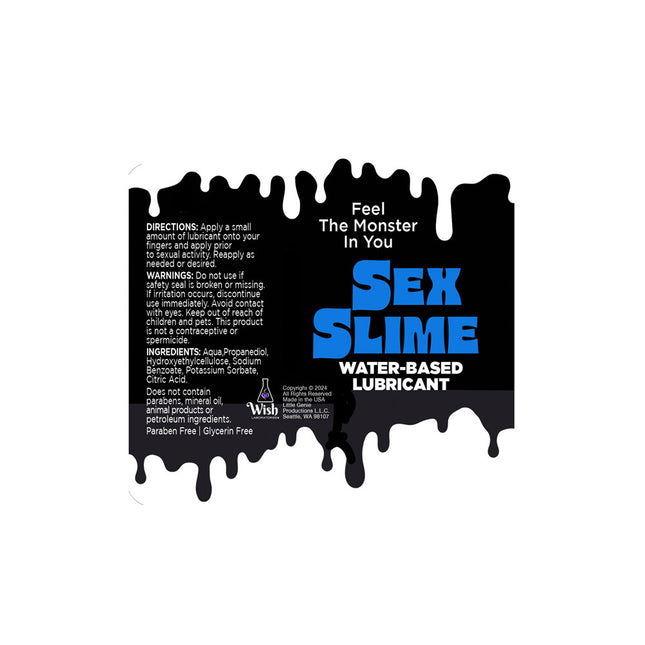 Sex Slime Blue Water Based Lubricant - 60ml Bottle