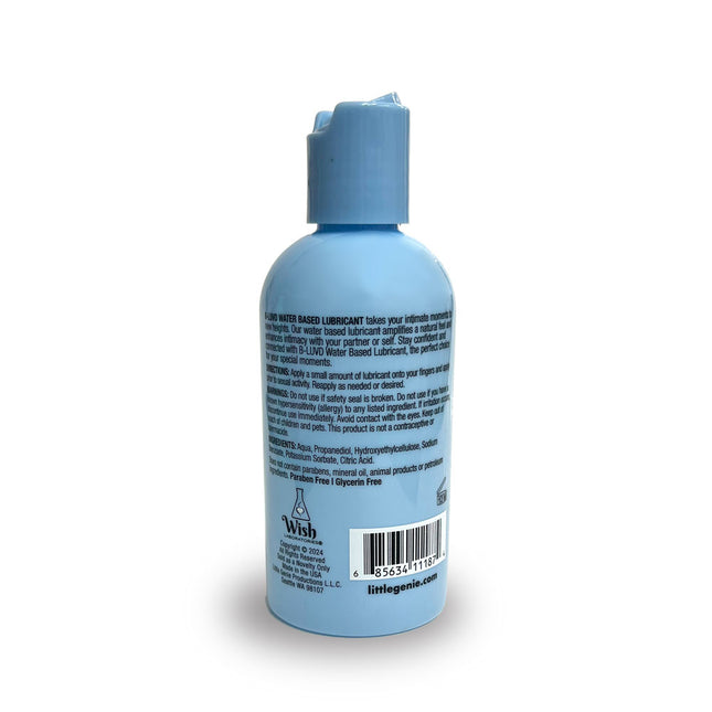 B-LUVD Water Based Lubricant - 118ml Bottle ingredients on a white background