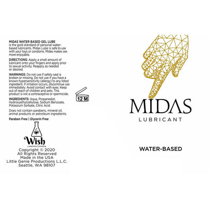 Midas Water Based Gel Lubricant 118 ml Directions