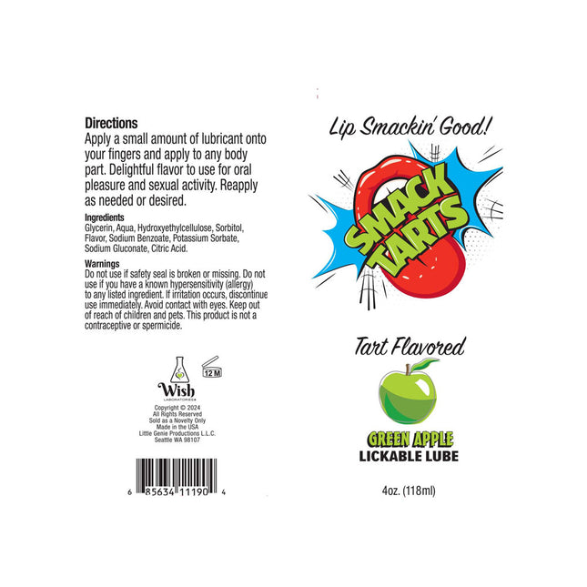 How to use directions for Smack Tarts Sour Green Apple Flavoured Lubricant – 120ml