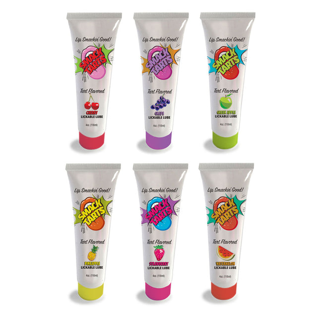 6 flavoured bottles of Smack Tarts Flavoured Lubricant – 120ml Tube