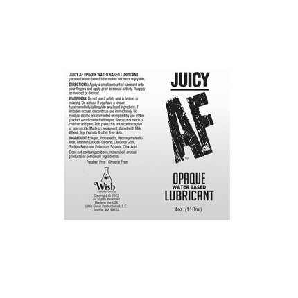 Juciy AF Waterbased Opaque Lube - 118ml
