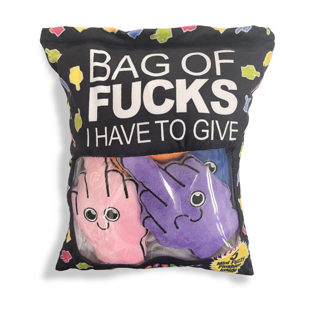 Bag Of Fucks I Have To Give Mini Fuzzy FU Plushy Pillows - Set of 5