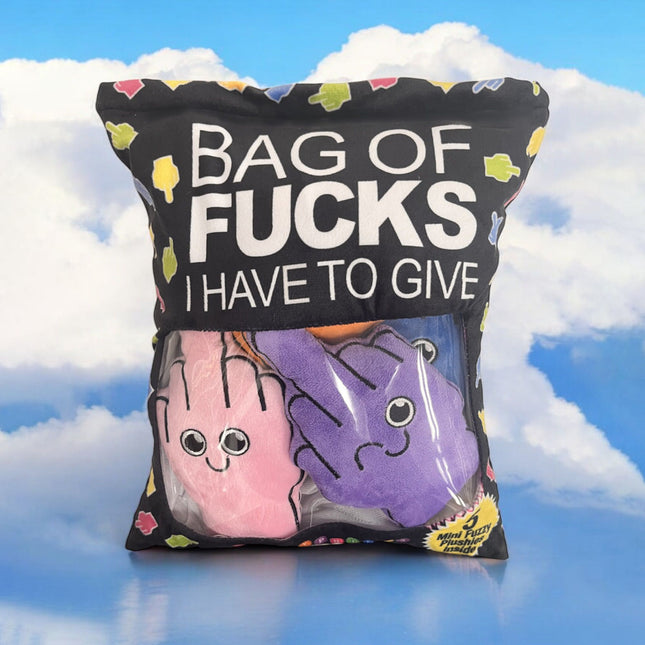 Bag Of Fucks I Have To Give Mini Fuzzy FU Plushy Pillows - Set of 5