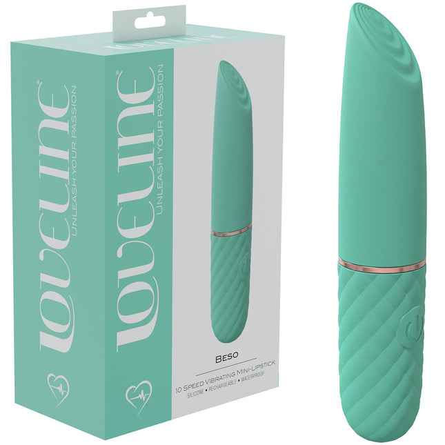 LOVELINE Beso Green Mini Lipstick Vibrator with Box