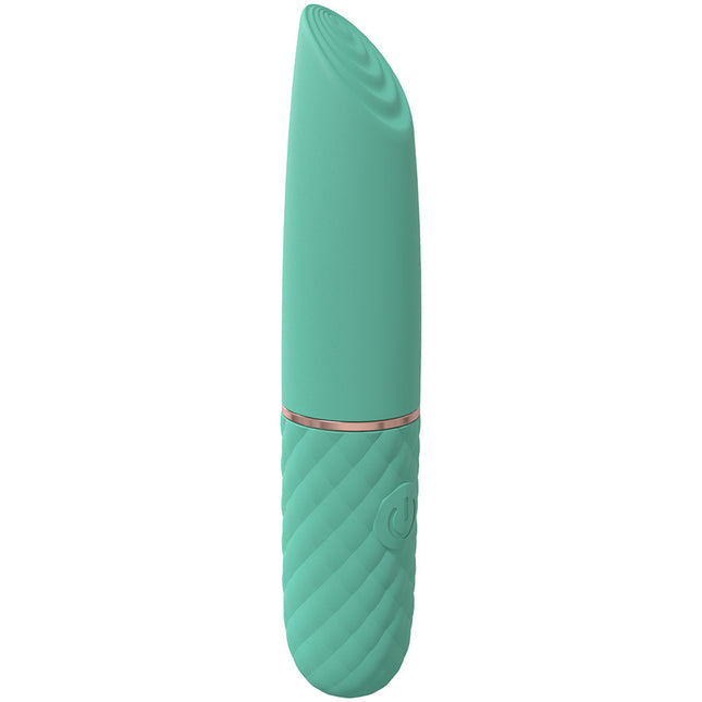 LOVELINE Beso Green Mini Lipstick Vibrator Front View