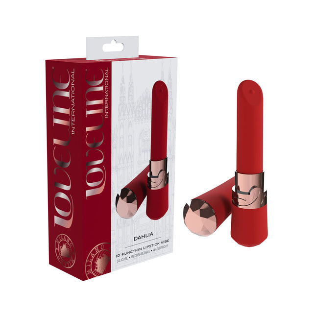 LOVELINE Dahlia Red Lipstick Vibrator with Case
