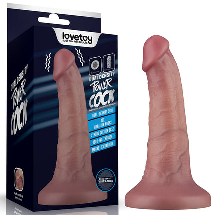 Dual Density Power Cock 6 Inch Flesh Vibrating Dildo