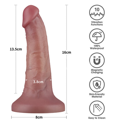 Dual Density Power Cock 6 Inch Flesh Vibrating Dildo