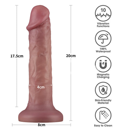 Dual Density Power Cock - 8 Inch Flesh Vibrating Dildo