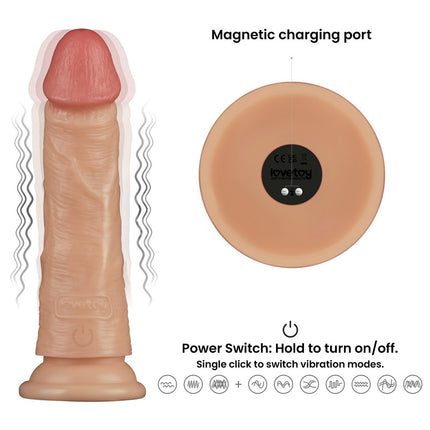 7 Inch Power Basics Flesh Vibrating Dildo