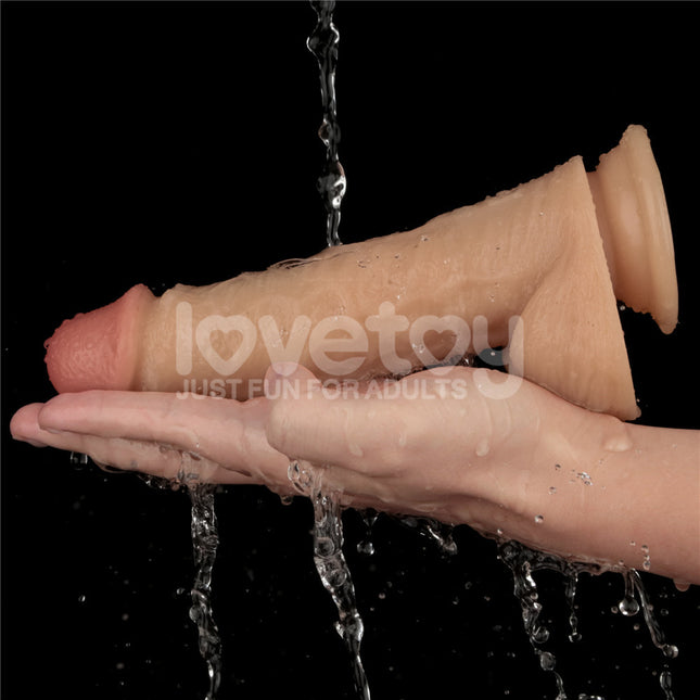 8 Inch Power Basics Flesh Vibrating Dildo