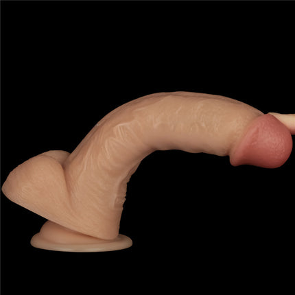 8 Inch Power Basics Flesh Vibrating Dildo
