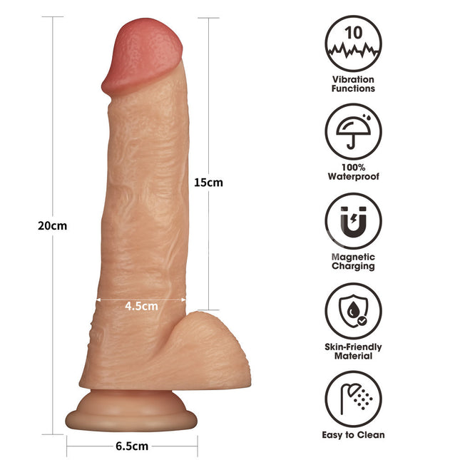 8 Inch Power Basics Flesh Vibrating Dildo
