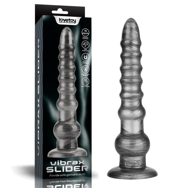 Lovetoy Vibrax Slider 12.5 Inch Vibrating Dildo - Grey