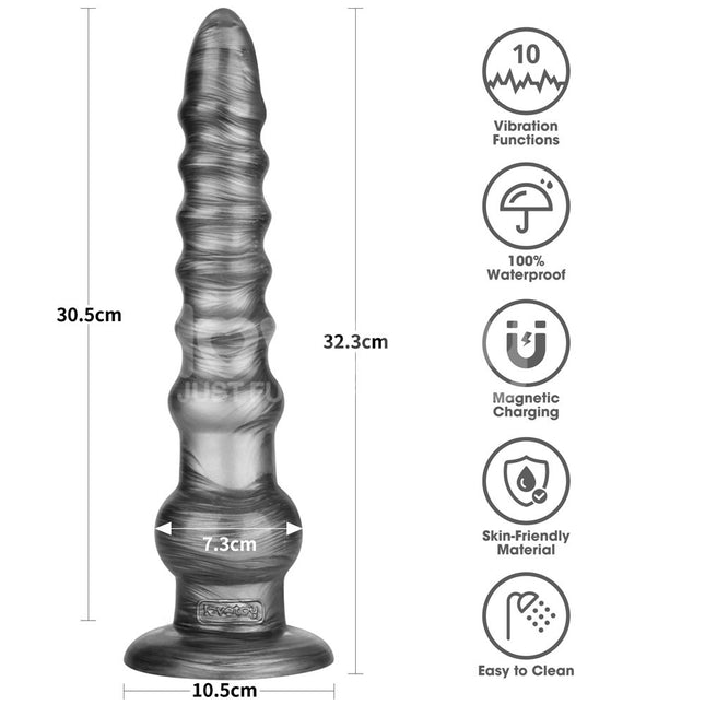 Lovetoy Vibrax Slider 12.5 Inch Vibrating Dildo - Grey