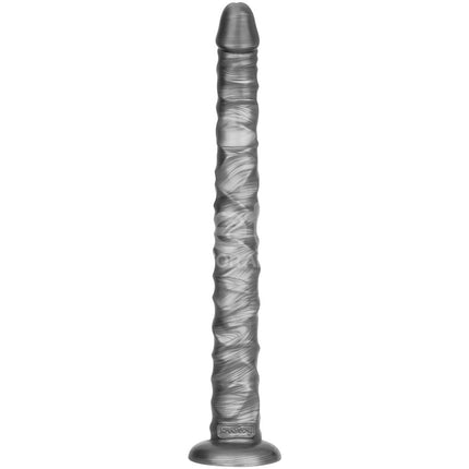 King Sized Vibrax Slider - Grey 16 Inch Vibrating Dildo