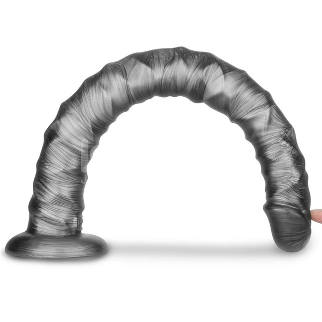 King Sized Vibrax Slider - Grey 16 Inch Vibrating Dildo