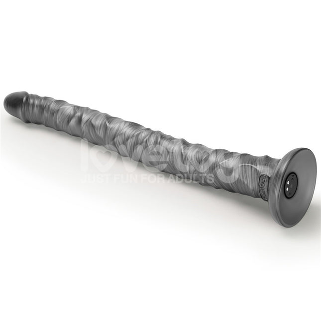 King Sized Vibrax Slider - Grey 16 Inch Vibrating Dildo