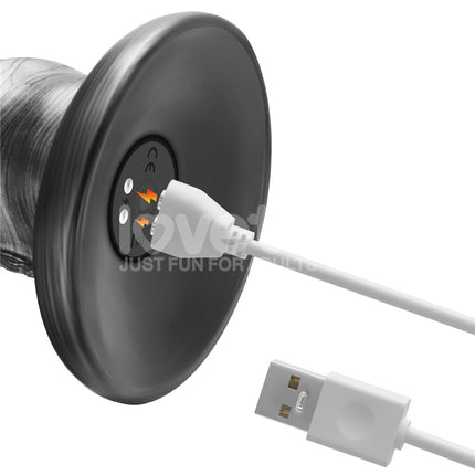 King Sized Vibrax Slider - Grey 16 Inch Vibrating Dildo