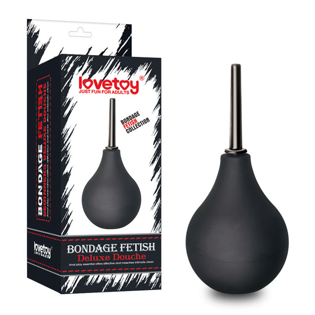 Bondage Fetish Deluxe Unisex Round Douche - 160 ml Black Case and Anal Sex Toy