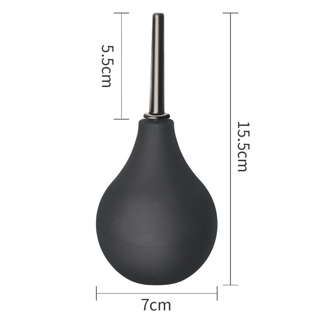 Bondage Fetish Deluxe Unisex Round Douche - 160 ml Black Sizing Chart 7cm wide, 15.5cm height.