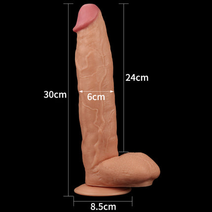 King Size 11 Inch Realistic Dildo - Flesh
