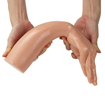 Hand Stretching a Flexible King Sized 13.5'' Realistic Magic Hand Dildo