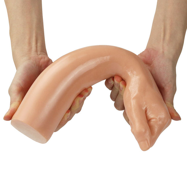 Hand Stretching a flexible King Sized 12'' Realistic Bitch Fist Dildo