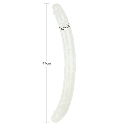 Size chart for Lumino Play 18.5 Glow in the Dark Double Dildo - Blue