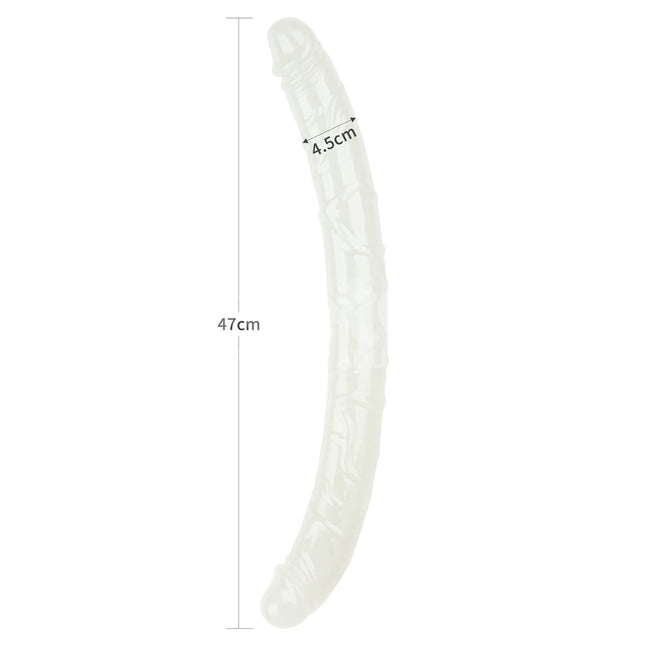 Size chart for Lumino Play 18.5 Glow in the Dark Double Dildo - Blue