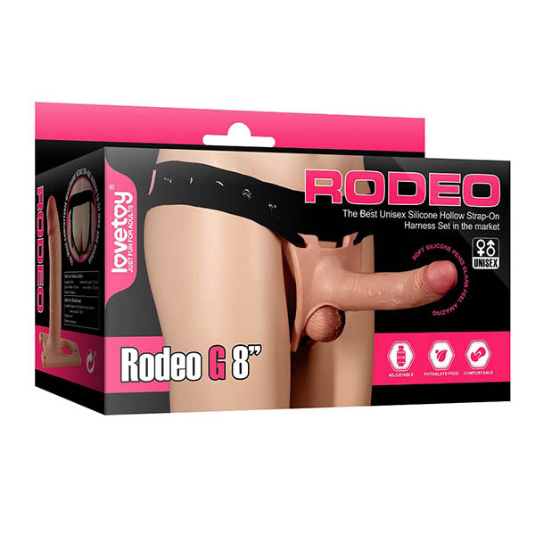 Lovetoy Ingen Hollow G 8'' Hollow Strap-On Dildo - Flesh