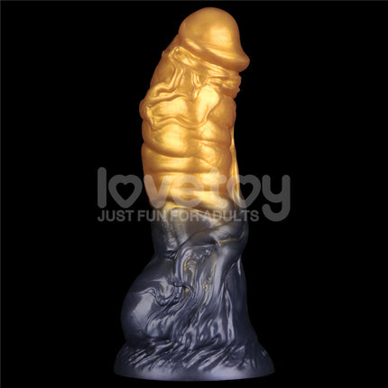 Aerosx 7.5 Inch Dual Density Gold/Blue Inflatable Fantasy Dildo