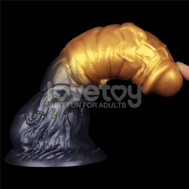 Aerosx 7.5 Inch Dual Density Gold/Blue Inflatable Fantasy Dildo